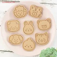 (cassiopeiabi) 8PCS Cortadores De Biscoitos De Animais De Estimação Prensáveis Ferramenta De Cozinha De Carimbo