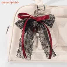 [serendipiahb] Y2K Trendy Lace Ribbon Bow Chaveiro Doce Legal Feminino Bolsa Pingente Chave Decoração Presentes Para Men