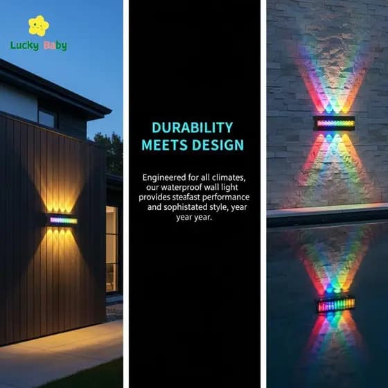 [Luckybaby-t] Luz De Parede À Prova D'água Para Exterior 10W 8W 6W ABS Iluminação Suave Lâmpada Decorativa De Jardim Pát