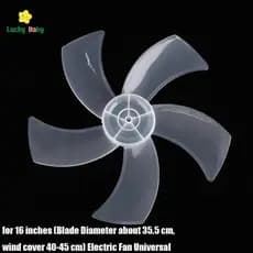 [Luckybaby-t] 1 Peça Ventilador De Vento Grande Para Plástico Doméstico De 16 Polegadas Cinco Folhas Com Tampa De Porca