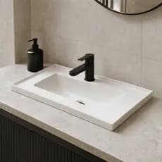 Pia de Banheiro Pra Banheiro Lavabo Cuba Universal 60x31cm Marmore Sintético Extrema Qualidade
