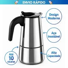 Cafeteira Italiana Inox 450ml - Café Delicioso em Minutos para Fogão a Gás e Elétrico