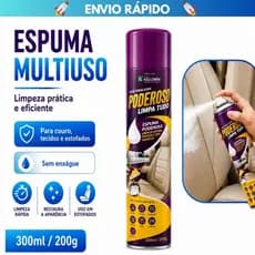 Limpa Estofados Spray Multiuso 300ml Remove Manchas e Sujeiras para Carros, Sofás, Tapetes, outros