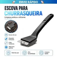 Escova para Limpar Churrasqueira e Grelha, Ideal para Casa, Bar e Restaurante - Como Limpar Grelha