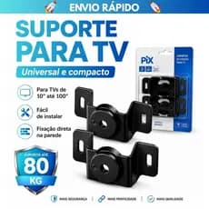 Suporte TV Universal -Para Telas de 10" a 100" - Uso em Parede, Madeira e Drywall - Suporte Para Tv