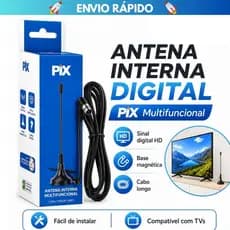 Antena Interna Multifuncional Digital HD 4K – Canais Grátis Sem Internet para Casa e Apartamento