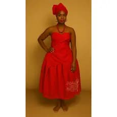 Roupa Feminina Umbanda Candomblé 3pçs Baiana Vermelha Pomba Gira Exú