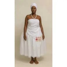 Conjunto Feminino Branco Baiana 3pçs Umbanda Candomblé