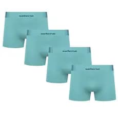 Kit 4 Cuecas Sem Costura Boxer Menino Infantil Juvenil Confort Em Microfibra Básica Original Selene
