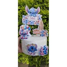 TOPO TOPER BOLO Stich Personalizado| aniversário | festa | topper