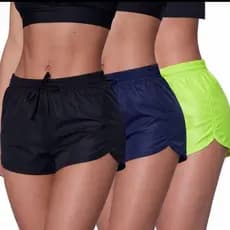 Kit 3 shortinho Tactel Feminino Shorts Curto Academia Frete Gratis Promoção