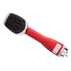 Escova Modeladora Vermelha 2 em 1 Para Alisar e Dar Volume Nos Cabelos