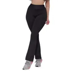Kit 2 Calça Flanelada Flare Boca de Sino Bailarina Peluciada Forrada Flair