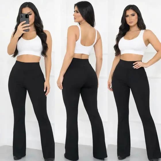 Calça Flare Feminina Flanelada Peluciada | Suplex Premium | Boca de Sino | Zero Transparência