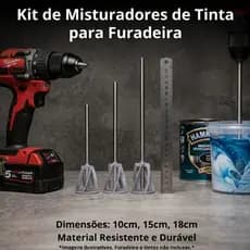 Kit 3 Misturadores de Tinta para Furadeira 3 Tamanhos Haste Batedor de Resina Massa Profissional Prático