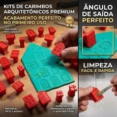 Carimbo Cortador De Portas E Janelas Para Biscuit Argila Confeitaria Molde Textura Massa Kit Modular Premium