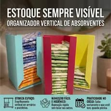 Organizador de Absorventes para Banheiro Porta Absorvente Vertical Dispenser Higiênico Slim