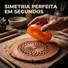 Carimbo Texturizador Rosácea Gótica Argila Cerâmica E Biscuit Profissional Textura Relevo Profundo
