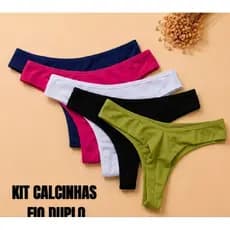 Kit 5 Calcinhas Fio Duplo Levanta Bumbum