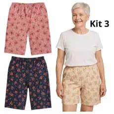 Kit 3 Bermudas De Senhora Em Microfibra Confortável e Fresquinha .