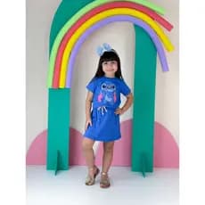 Conjunto Infantil Menina Stitch Blusa e Saia Conjunto menina infantil Verão Stitch moda Blogueira Personagens Mini Diva