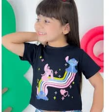 Cropped Infantil Menina Stitch Blusa Infantil Menina Stitch Roupa Infantil Menina Moda Blogueirinha Mini Diva