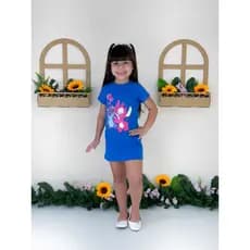 Vestido infantil menina Stitch 100% algodão Roupa Do Stitch Menina Moda Blogueirinha roupa feminina infantil