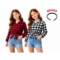Blusa Xadrez Feminina Juvenil/Infantil Flanelada Roupa Infantil Juvenil Menina Casual