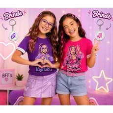 Blusa Emilly Vick Katlen Baby Look Blusa Menina Infantil Juvenil Emilly Vick Katlen Camiseta Os Rosas Feminina