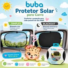 Kit 2 Protetores Solar Infantil Buba Para Carro Com Ventosa
