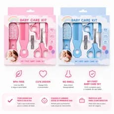 Kit Cuidados Do Bebê 5 Peças Com Escova Pente e Cortador