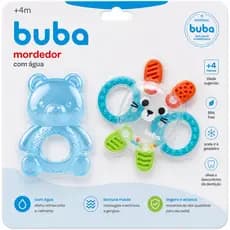 Kit 2 Mordedores Com Água Buba Dentição Bebê Alívio Gengiva