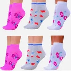 kit 6/12 Pares Meia Feminina Soquete Estampada Cano Curto Adulto e Juvenil