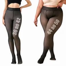 Meia Calça Térmica Plus Size Normal Translúcida Forrada Pelúcia