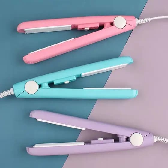 Mini Chapinha Prancha De Cabelo Portátil Com Case Transporte Bivolt Estojo Entrega rápida...