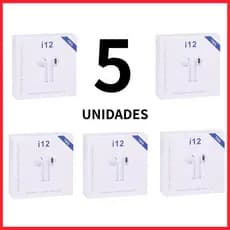Kit 5/10 Fone de Ouvido Sem Fio i12 Tws Bluetooth 5.0 Com Touch