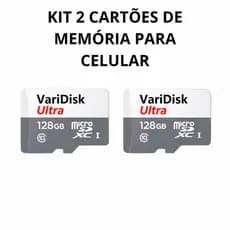Kit 2 cartões de memória 128gb ultra muito mais memória smartphone