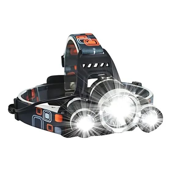 Lanterna Farol De Cabeça Bike Camping Recarregável 3 Led
