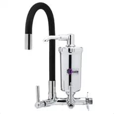Torneira Com Filtro Cozinha Parede Gourmet Emborrachada Preta Abs Bica Flexivel Pia