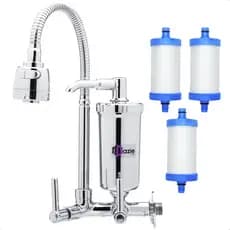 Torneira Cozinha Pia Com Filtro Parede Gourmet Bica Móvel Flexivel + 2 Refil Extra
