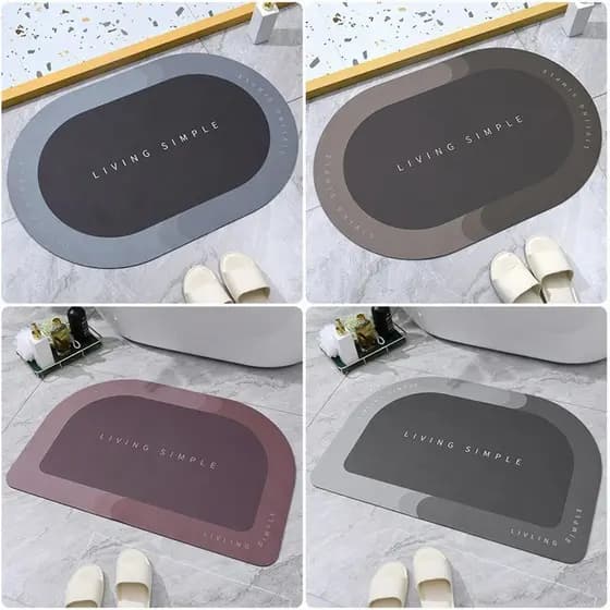 Tapete Super Absorvente Secagem Rápida Antiderrapante Capacho Para Banheiro Cozinha Varanda