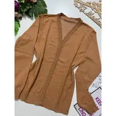Casaco Cardigã Feminino Suéter tricô De Frio Botões Feminino Inverno cardigã Liso  com elástico/ TAM único 36 até 40