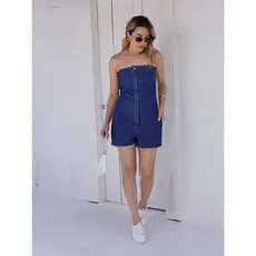 macaquinhos jeans tomara que caia , trás com elásticos ,tecido 100 % Algodão, sem lycra, tamanho 36 até 44 , comprimento
