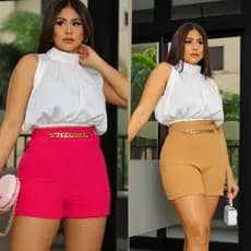 Shorts duna com corrente feminino 2023 modas