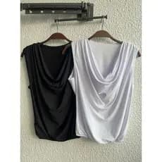 Kit 2 pc Blusa Feminino com Babado, Gola U , elastano,Tecido : Suplex , tamanho único veste 42, Estilo casual para todos
