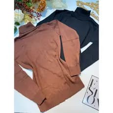 Kit 2 pc Blusa gola alta tricot feminina inverno manga longa TAM :U 36 até 40,comprimanto 56 cm