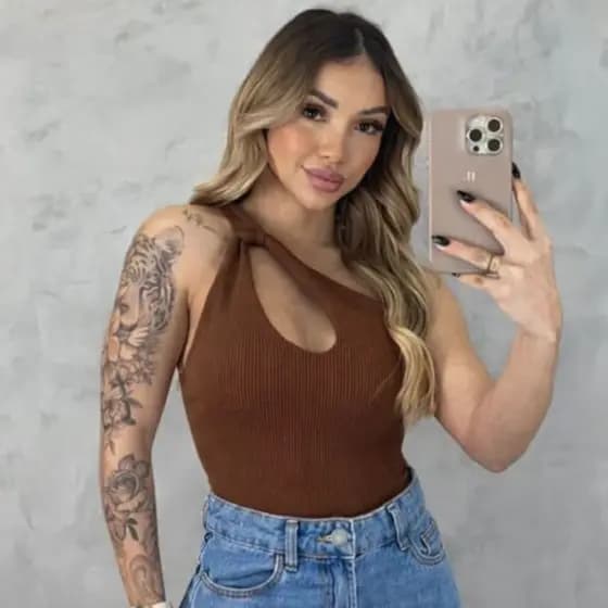 BORY BODY VERÃO FEMIINO MUL MANCA MANGA UNIA DECOTE GOTA FORADO CANELADO GROSSO ALCINHA