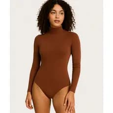 Body Bory Gola Alta Manga Longa Feminino Justo Confortável bodie canelado blusa colada modinha