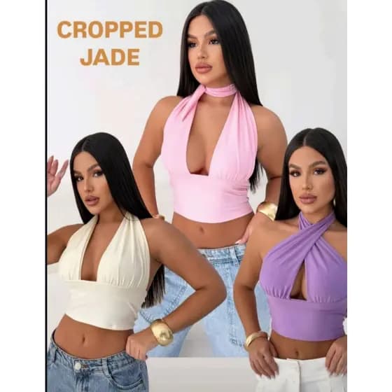 Blusa Top Cropped - Verão com Estilo CORES TENDENCIA FRENTE UNICA VARIAS FORMAS DE AMARRAR SUPLEX