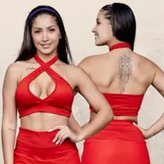 Top Alça Cruzada Costas Nua Premium Fitness Feminino MELINA